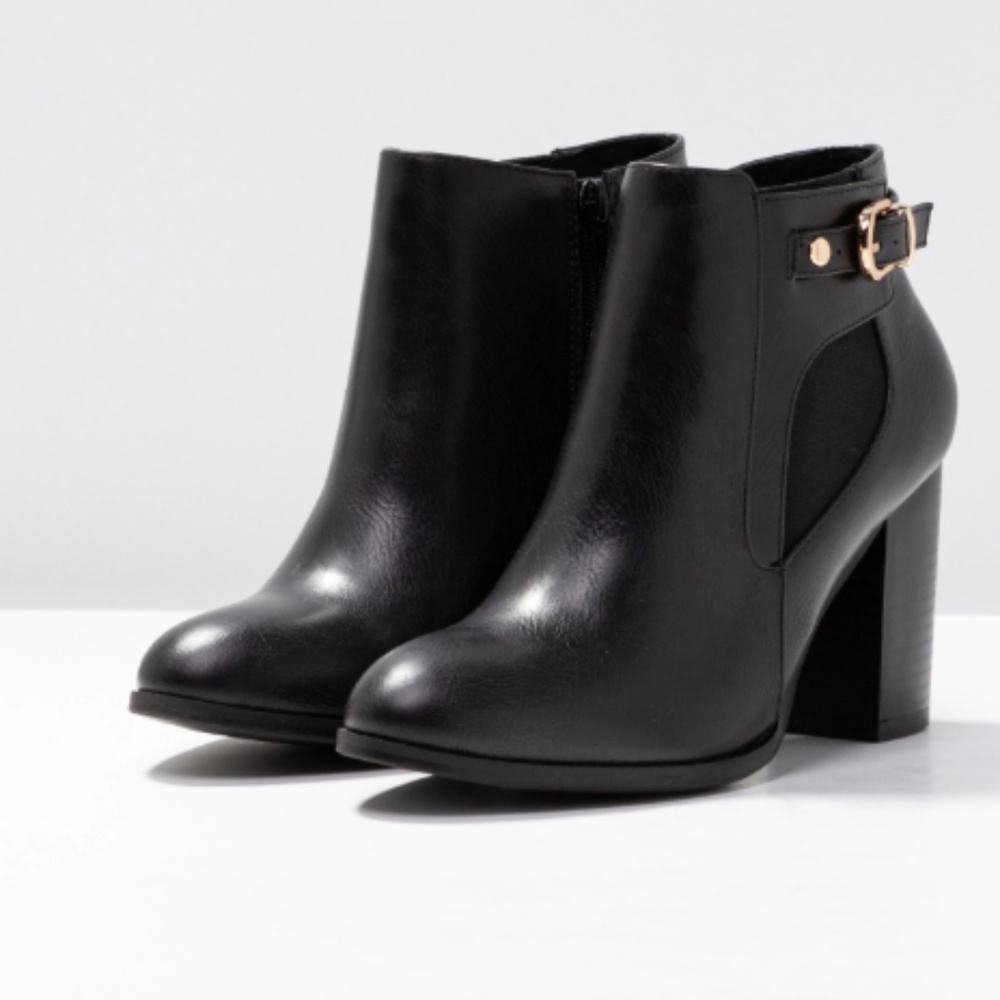 New: Wallis Aayliah Black Side Buckle Boots 5.5/6 - Picture 3 of 3